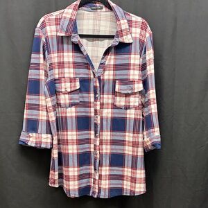 Plaid Button-Up Shirt